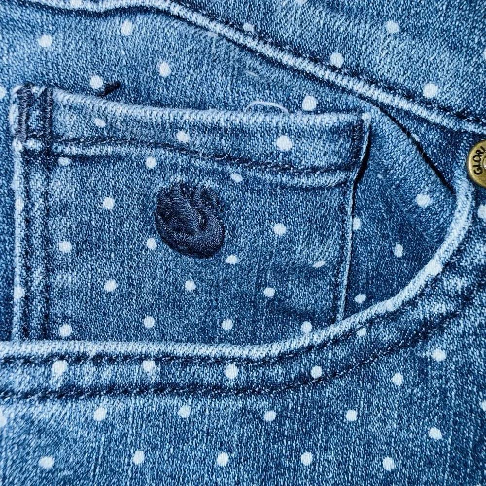 Gloria Vanderbilt Amanda Jeans 12P Blue Polka Dot Tapered Leg High Rise Petite - Picture 6 of 8